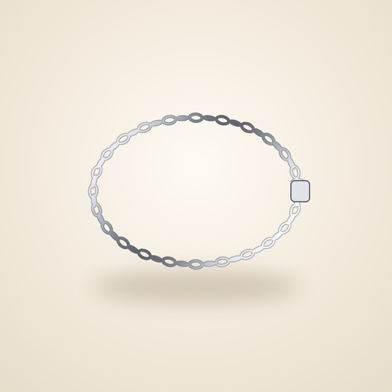 [AQ-BR-0014] 18K White Gold Chain Bracelet