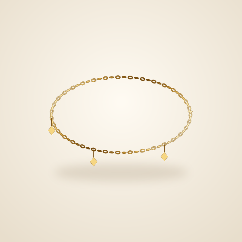 [AQ-AK-0015] 21K Gold Anklet with Charms
