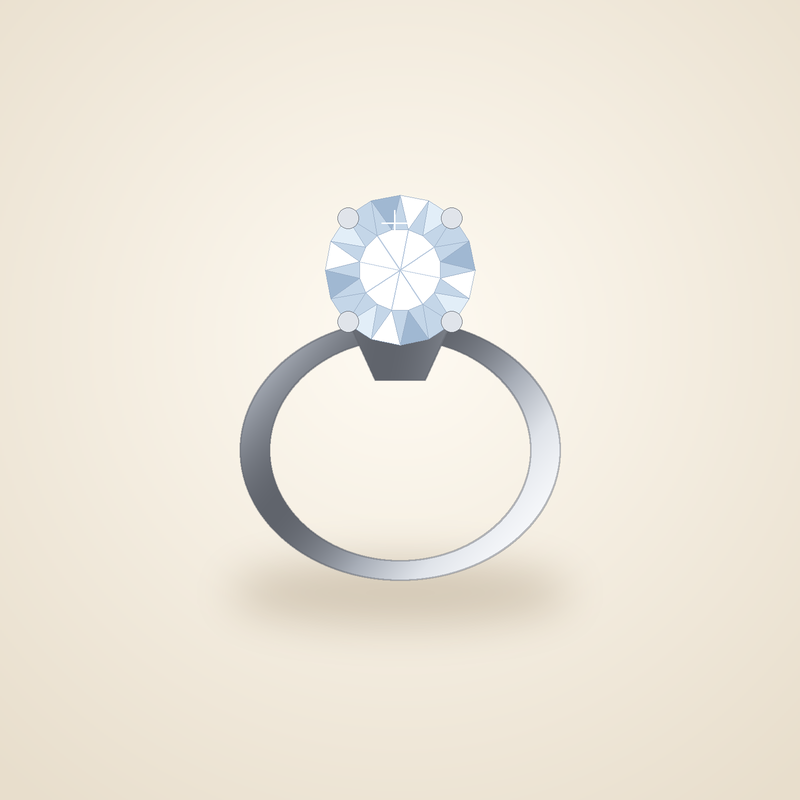 [AQ-RG-0017] Diamond Solitaire Ring 1.00 ct - 18K White Gold