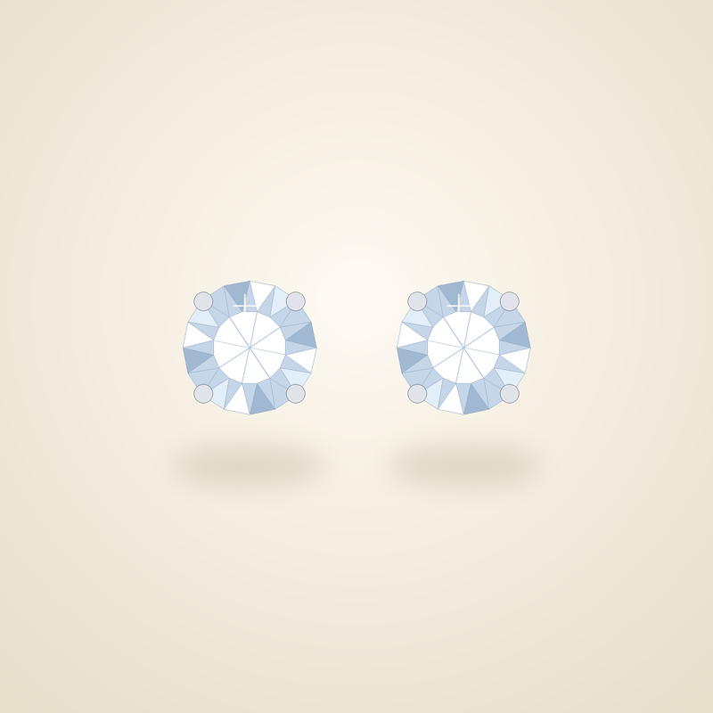 [AQ-ER-0019] Lab Diamond Stud Earrings 0.60 ct - 18K White Gold