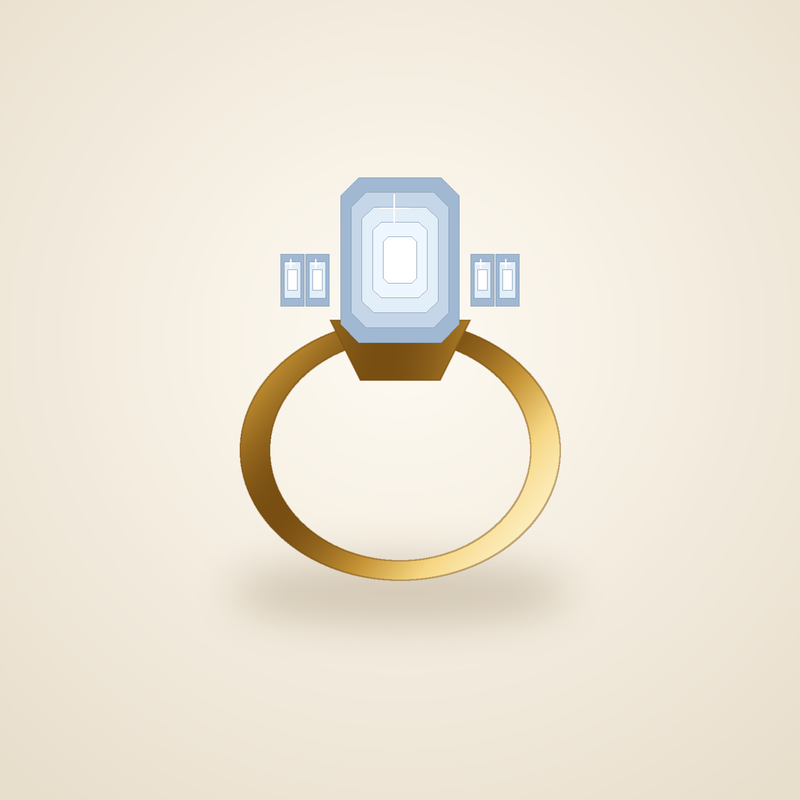 [AQ-RG-0021] Emerald-Cut Lab Diamond Ring 2.00 ct - 18K Yellow Gold